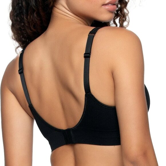 NWT Felina Deep V Bralette black unlined wireless size XL - Picture 2 of 5
